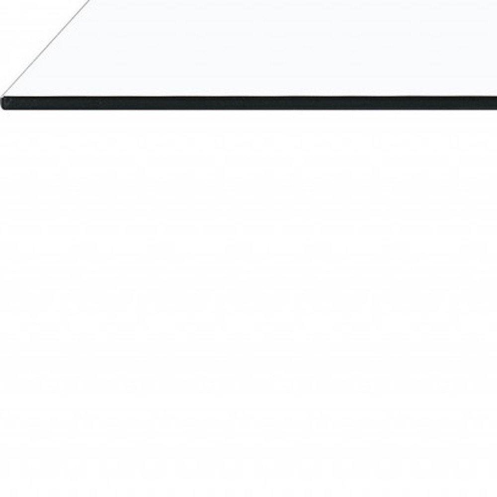 Clear Gray and White Glass and Steel Mod Coffee Table - 48-inch