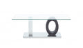 Clear and White and Gray Glass Coffee Table - 47-inch