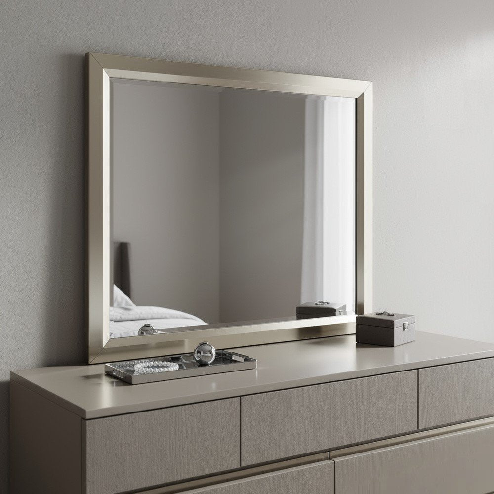 Silver Framed Dresser Mount Mirror - 36-inch