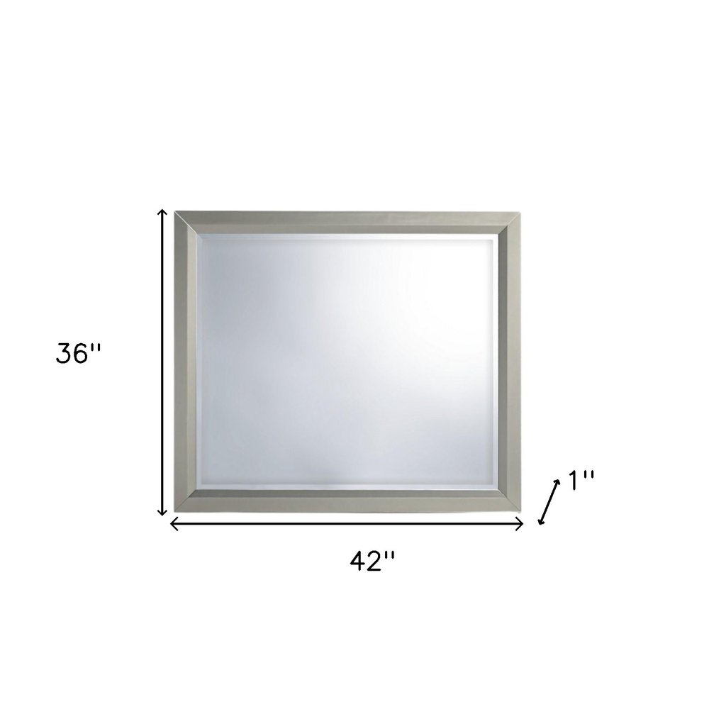 Silver Framed Dresser Mount Mirror - 36-inch