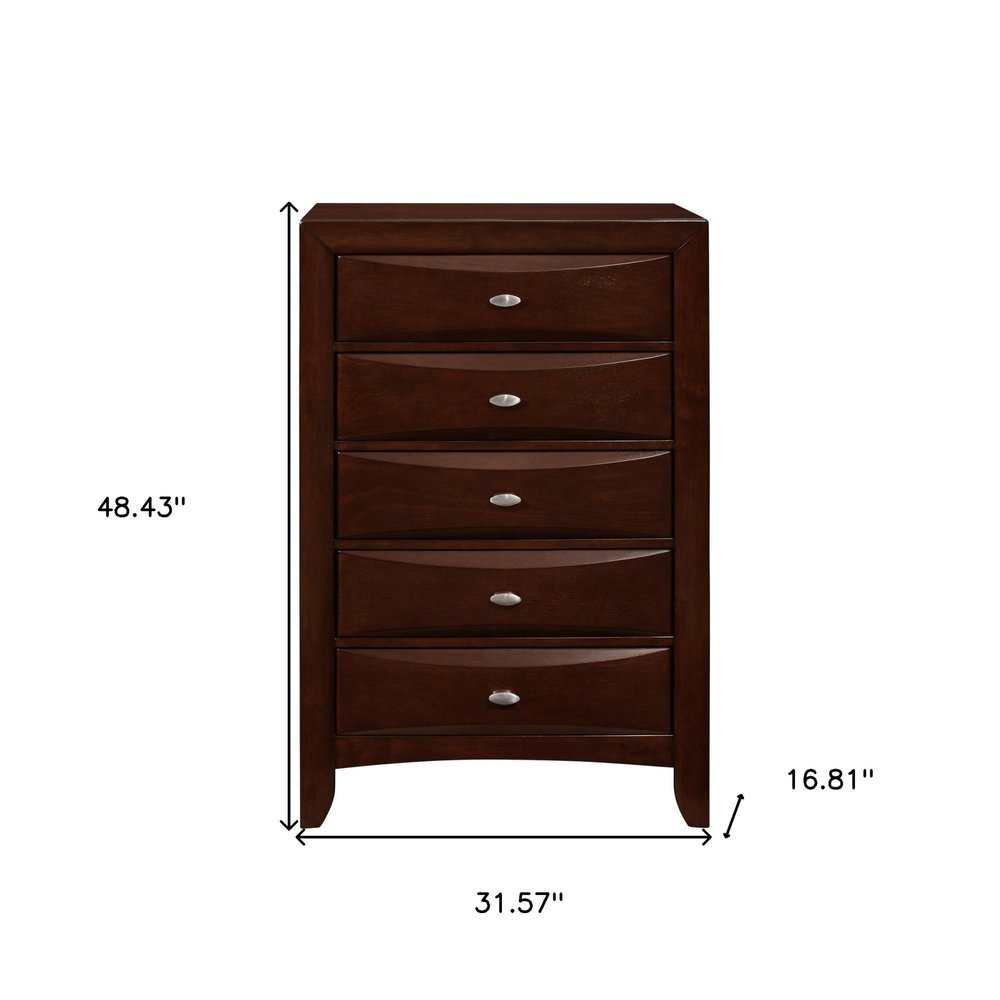 New Merlot Chest with 5 Chambared Drawer