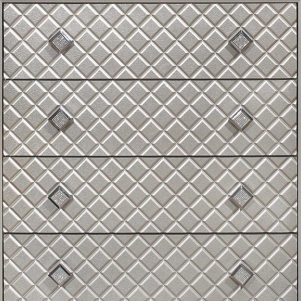Champagne Toned Chest with Tapered Acrylic Legs and 5 Drawers