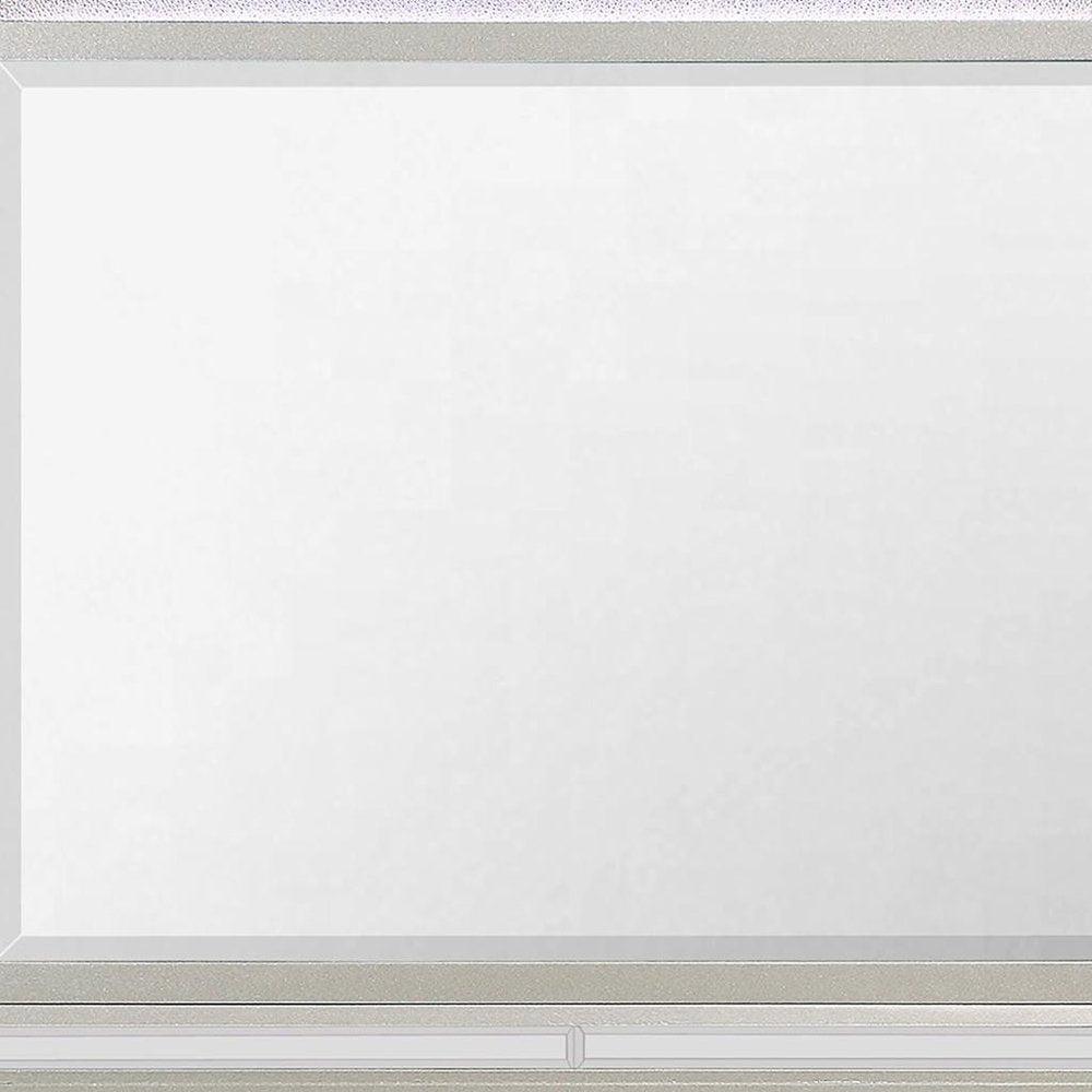 Champagne Wood Lighted Mounted Accent Mirror - 38-inch