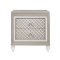 Solid and Manufactured Wood and Mirrored Glass Nightstand - 26-inch