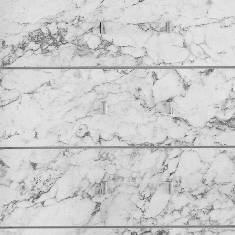 Modern White Chest with 5 Faux Marble Detailed Front Drawer.