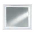 White Faux Marble Wood Lighted Mounted Accent Mirror - 41-inch