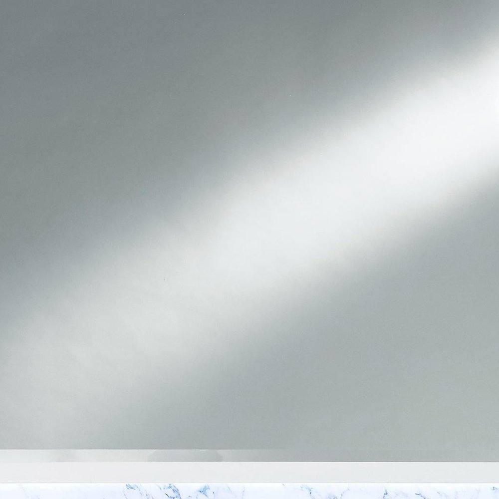 White Faux Marble Wood Lighted Mounted Accent Mirror - 41-inch