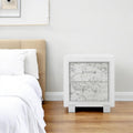 White Wood Two Drawer Nightstand - 29-inch
