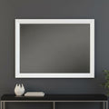 White Wood Framed Accent Mirror - 34-inch