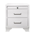 White Wood Two Drawer Nightstand - 27-inch