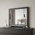 Dark Gray Wood Framed Mounted Dresser Mirror - 35-inch