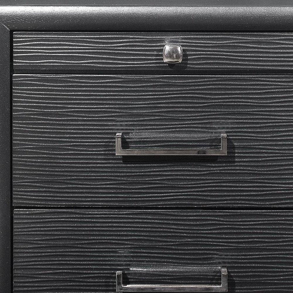 Gray Wood Two Drawer Nightstand - 27-inch