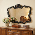 Black Ornate Scroll Framed Accent Mirror - 27-inch