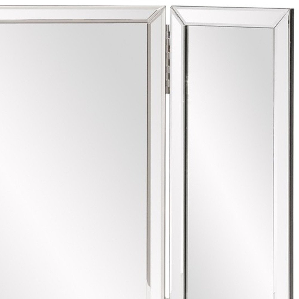 Gray Freestanding Framed Makeup Shaving Tabletop Mirror - 21-inch