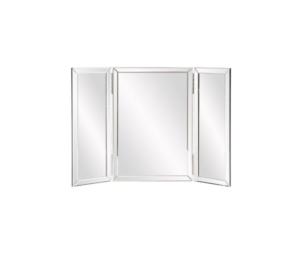 Gray Freestanding Framed Makeup Shaving Tabletop Mirror - 21-inch