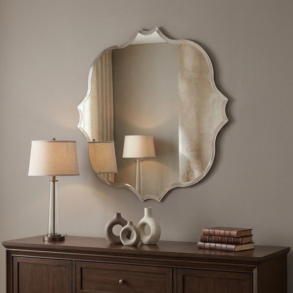 Quatrefoil Unframed Accent Mirror - 36-inch