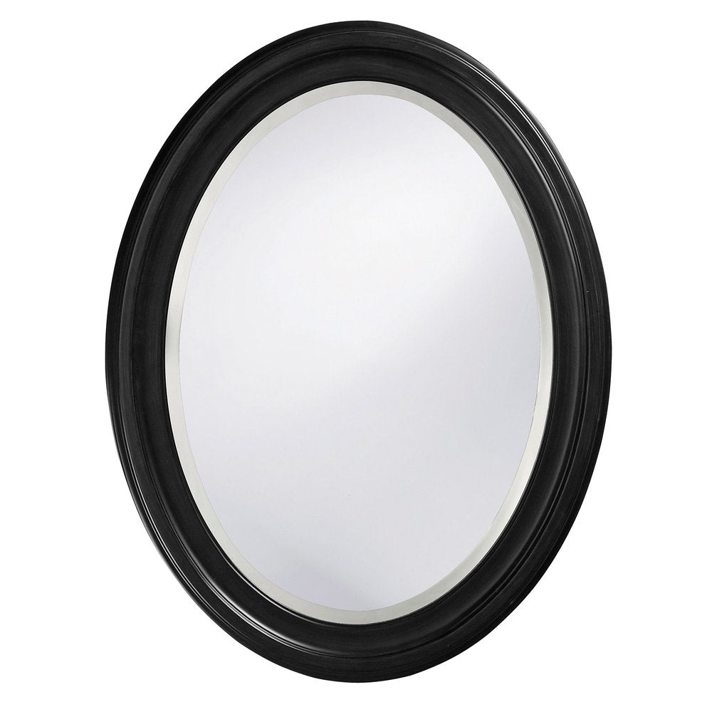 Black Oval Framed Accent Mirror - 33-inch