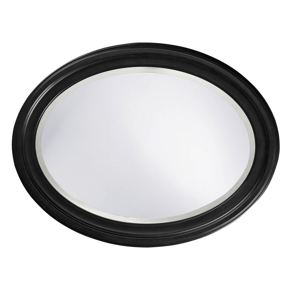 Black Oval Framed Accent Mirror - 33-inch