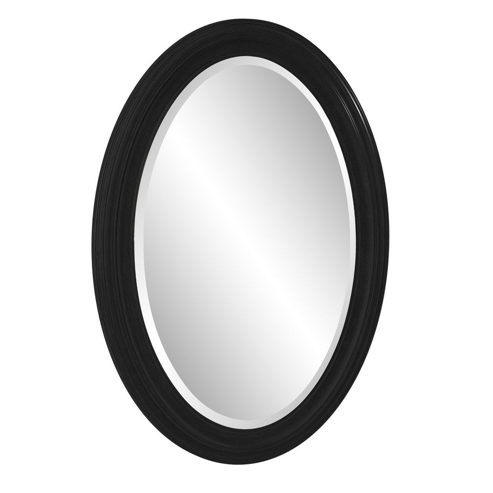 Black Oval Framed Accent Mirror - 33-inch