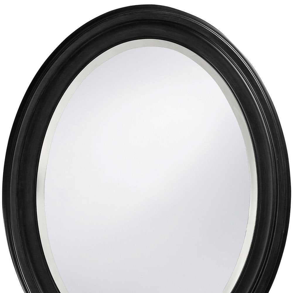 Black Oval Framed Accent Mirror - 33-inch