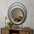 Black Oval Steel Framed Accent Mirror - 32-inch