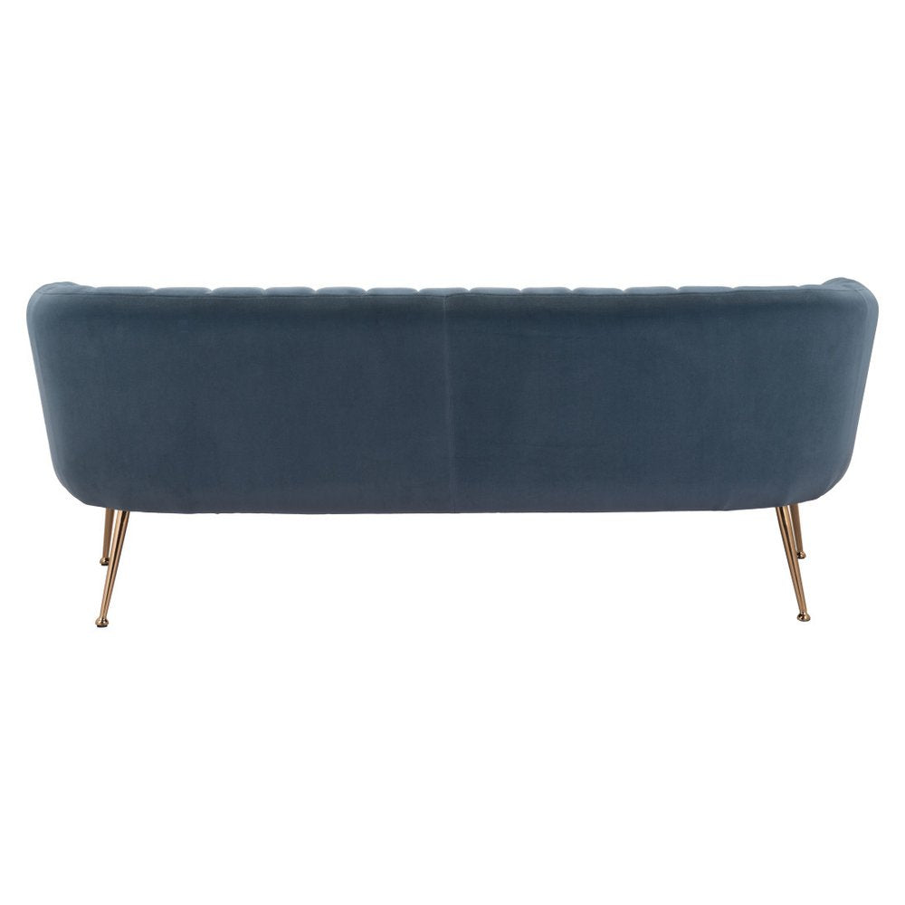 Gray Velvet Sofa with Gold Legs - 70-inch