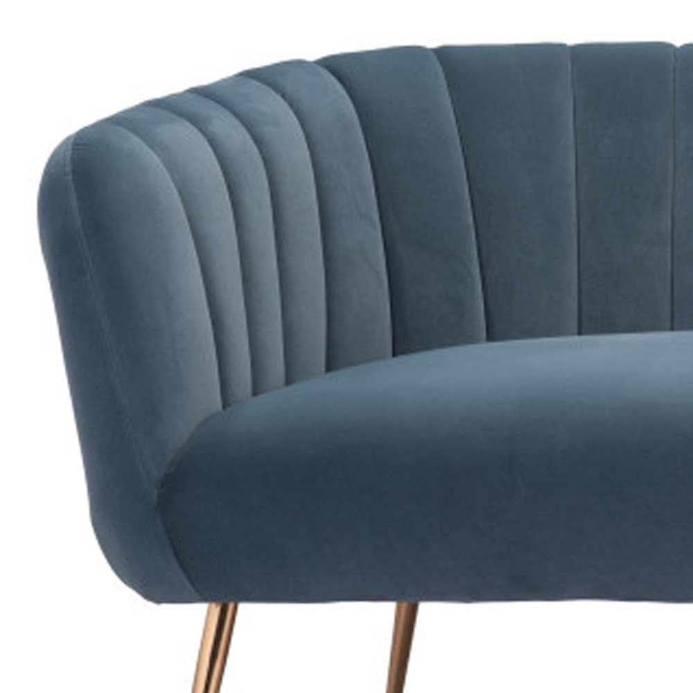 Gray Velvet Sofa with Gold Legs - 70-inch