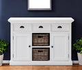 White Wood Three Drawer Sideboard with Two Doors - 49-inch