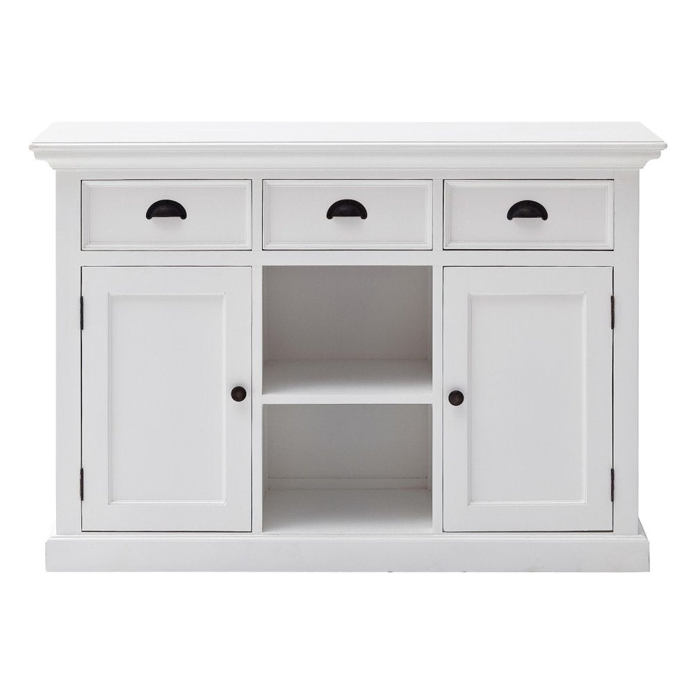 White Wood Three Drawer Sideboard with Two Doors - 49-inch