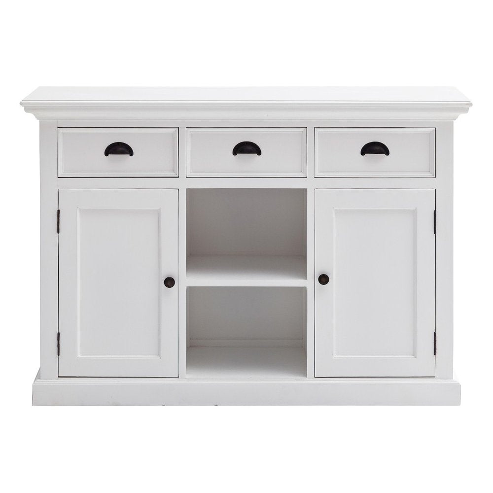 White Wood Three Drawer Sideboard with Two Doors - 49-inch