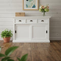 White Buffet Server with Sliding Doors - 49-inch