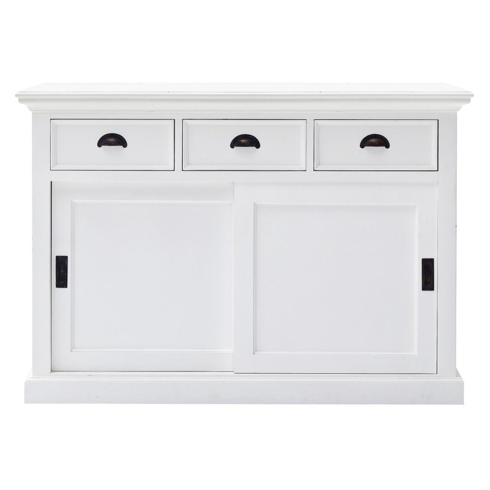 White Buffet Server with Sliding Doors - 49-inch