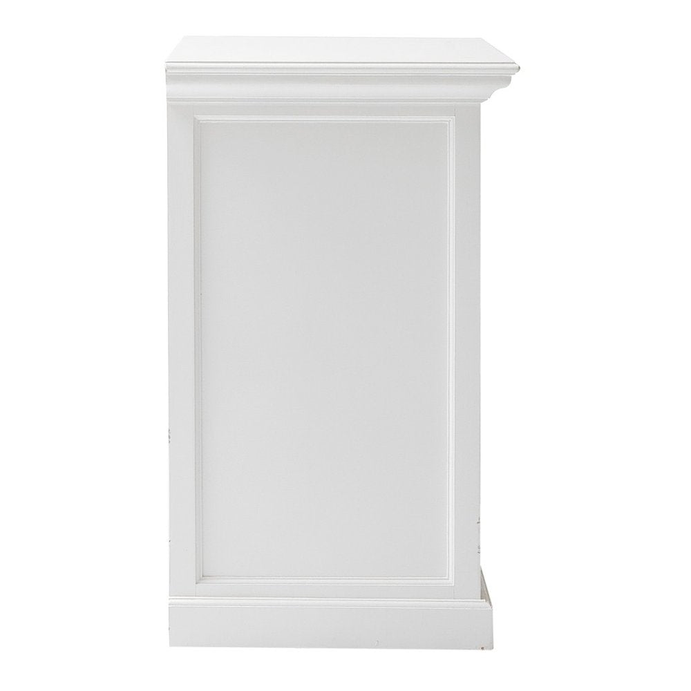 White Accent Cabinet with Two Drawers and Baskets - 35-inch