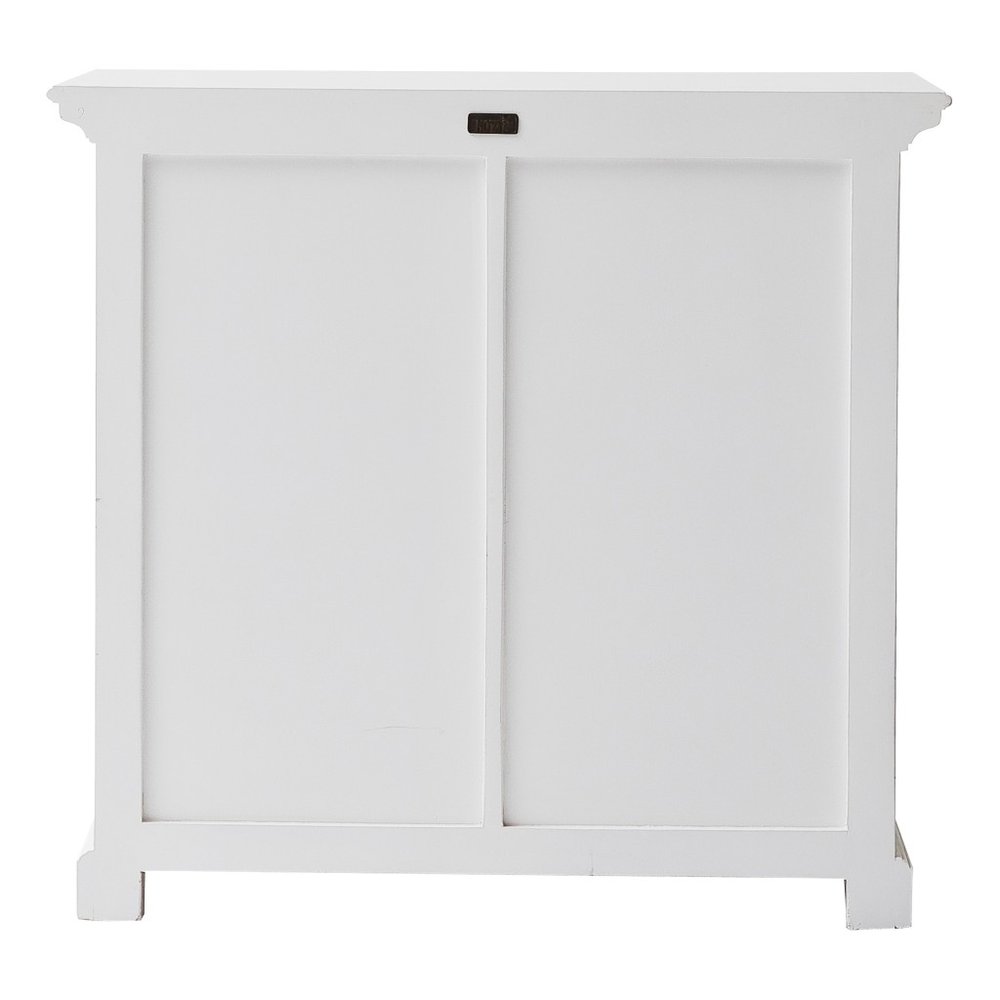 White Accent Cabinet with Two Drawers and Baskets - 35-inch