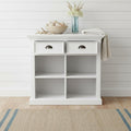White Accent Cabinet with Two Drawers and Baskets - 35-inch