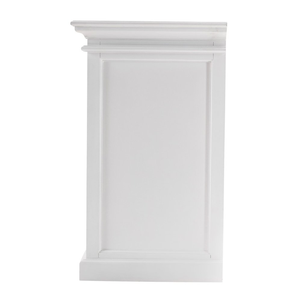 White Distressed Solid Wood Sideboard with Four Glass Doors - 64-inch