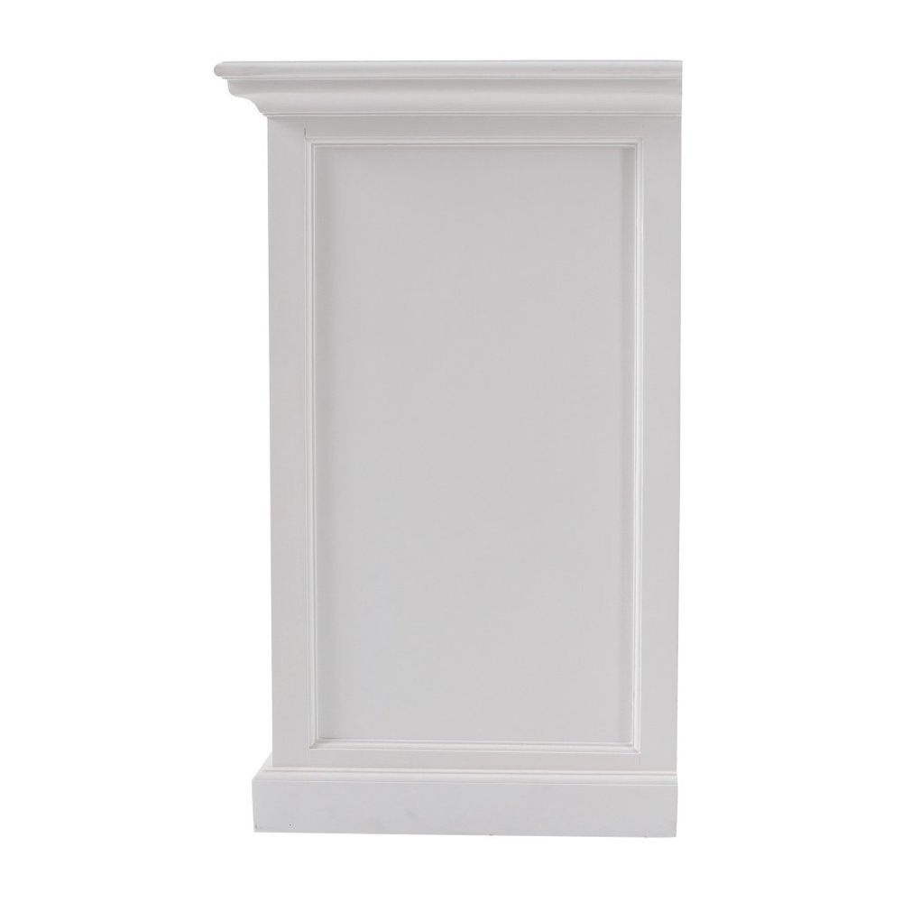 White Solid Wood Three Drawer Sideboard with Five Doors - 71-inch