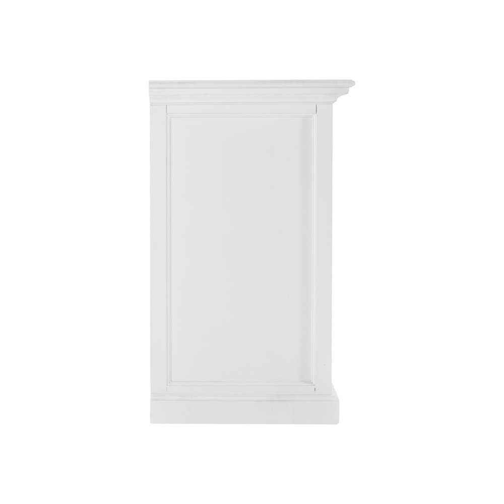 White Solid Wood Three Drawer Sideboard with Four Glass Doors - 57-inch