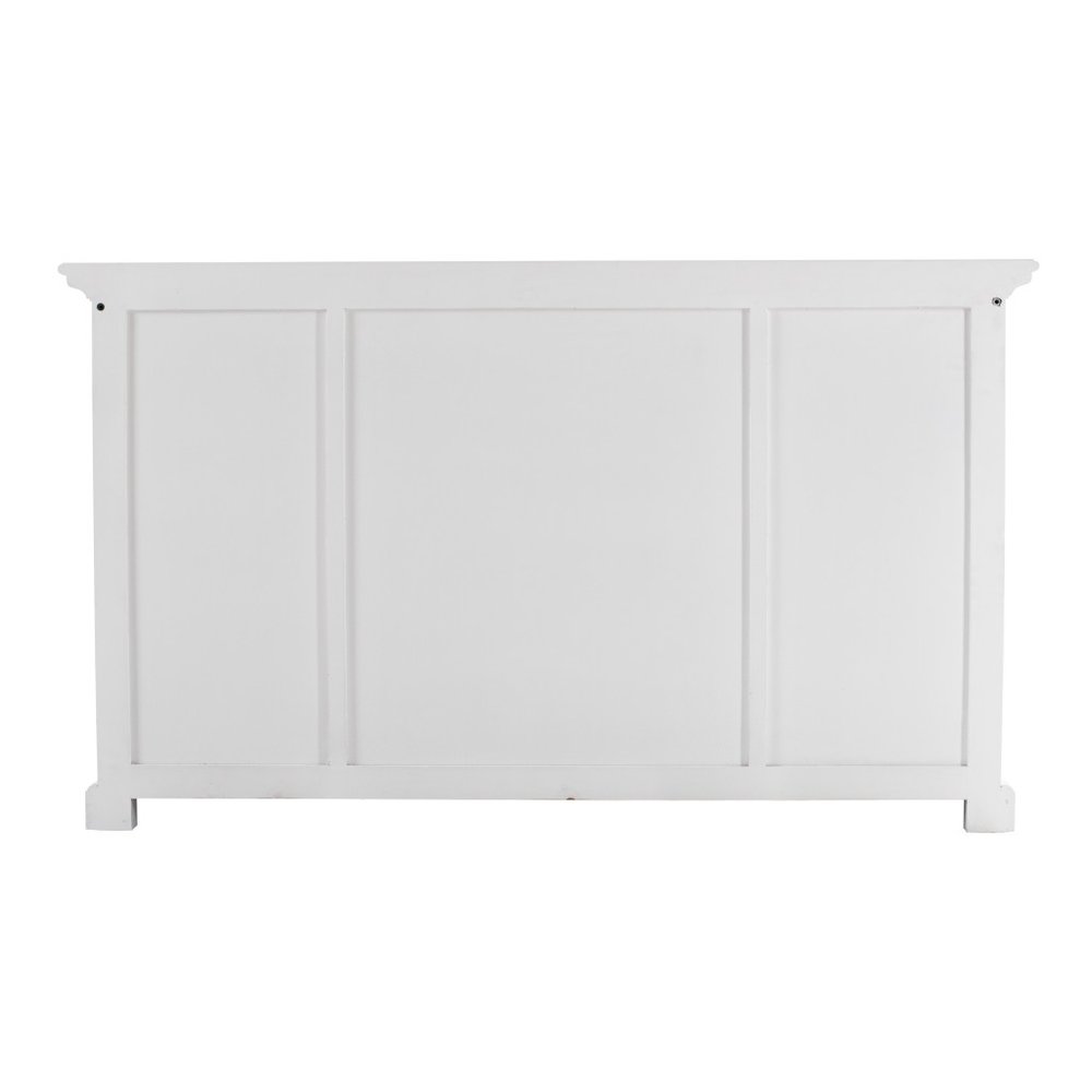 White Solid Wood Three Drawer Sideboard - 57-inch