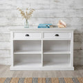White Wood Two Drawer Buffet Table - 57-inch