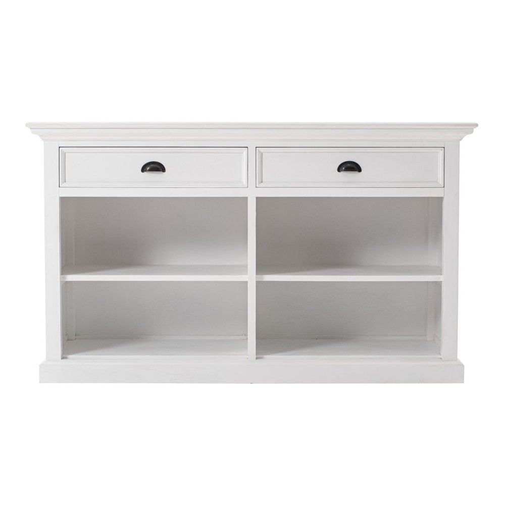 White Wood Two Drawer Buffet Table - 57-inch