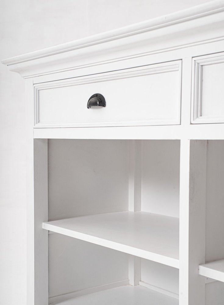 White Wood Two Drawer Buffet Table - 57-inch
