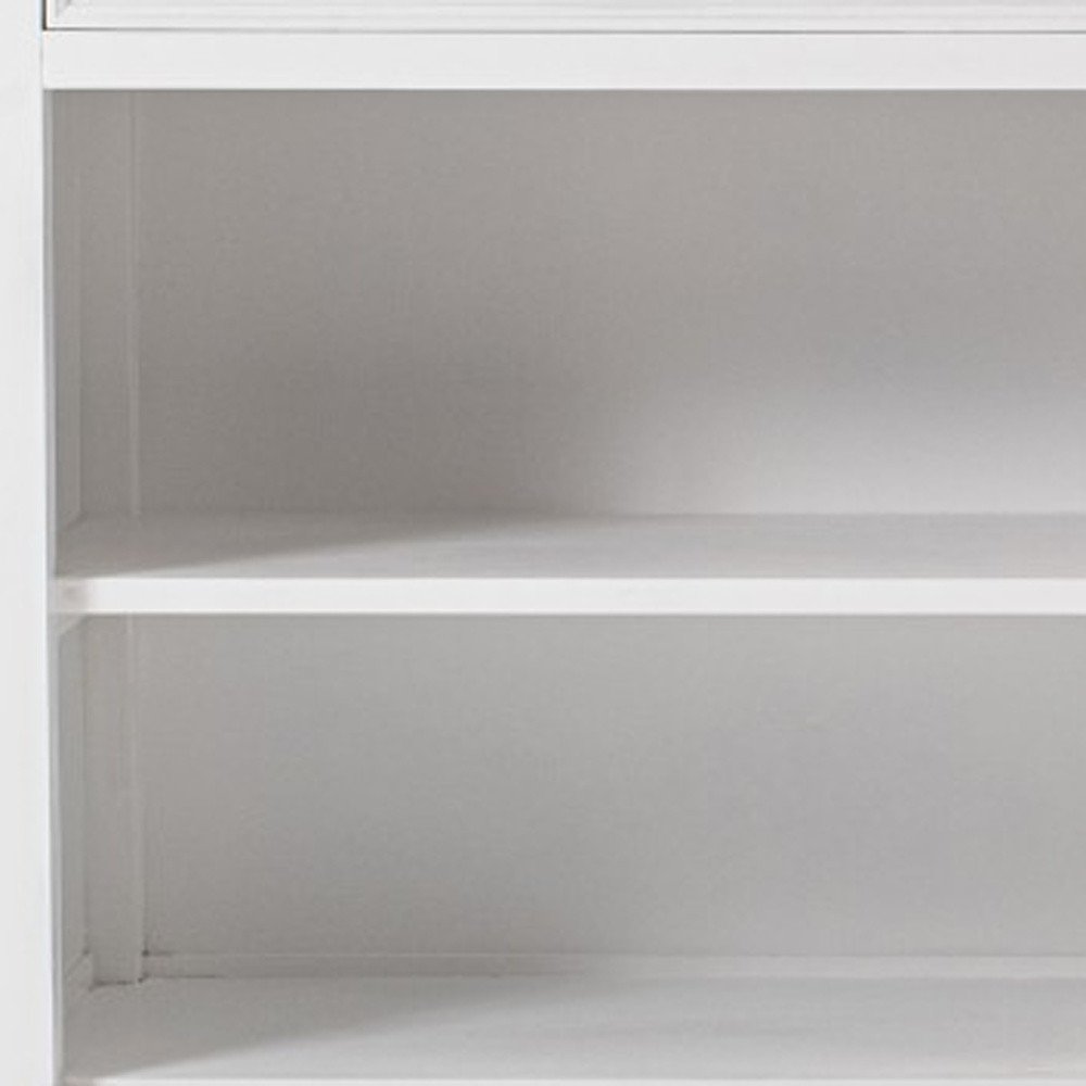 White Wood Two Drawer Buffet Table - 57-inch