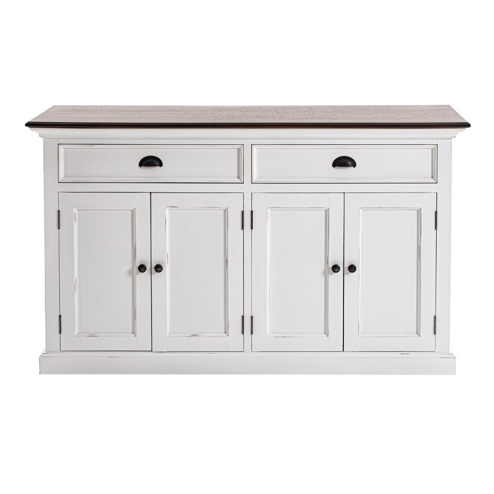 Modern Farmhouse Brown and White Buffet Server