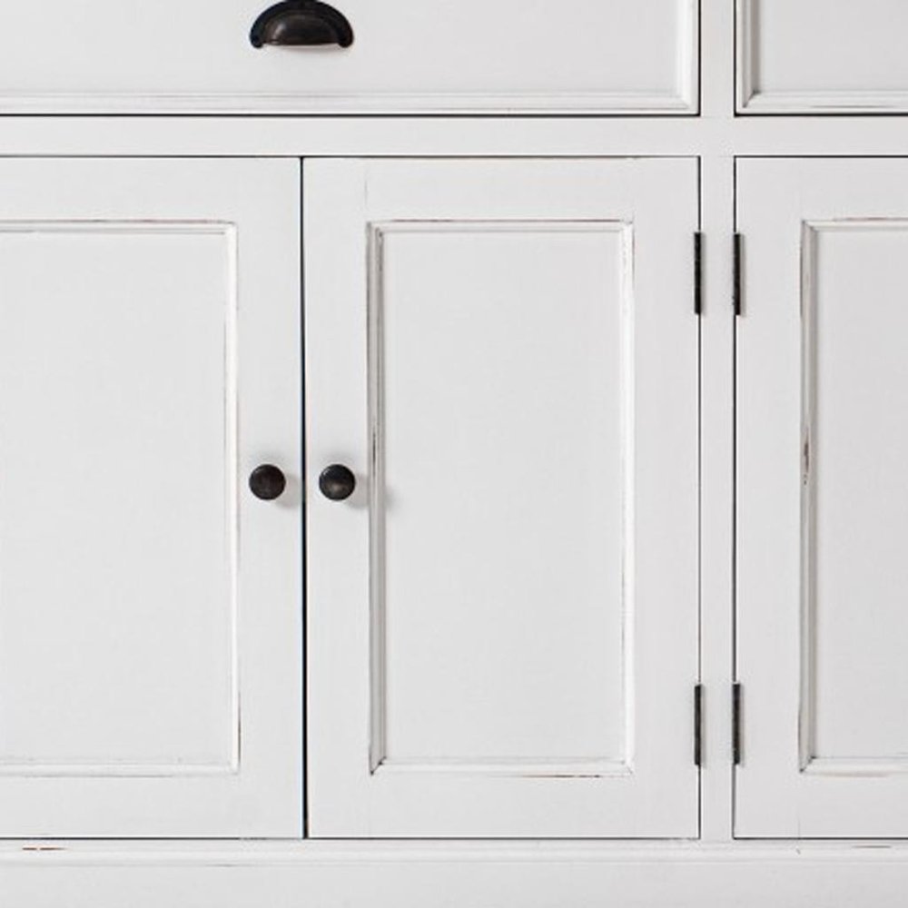 Modern Farmhouse Brown and White Buffet Server