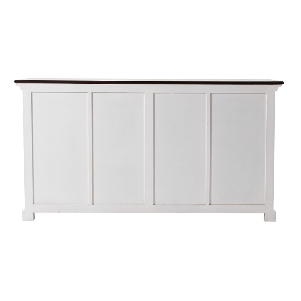 Brown and White Distressed Solid Wood Sideboard with Baskets - 63-inch