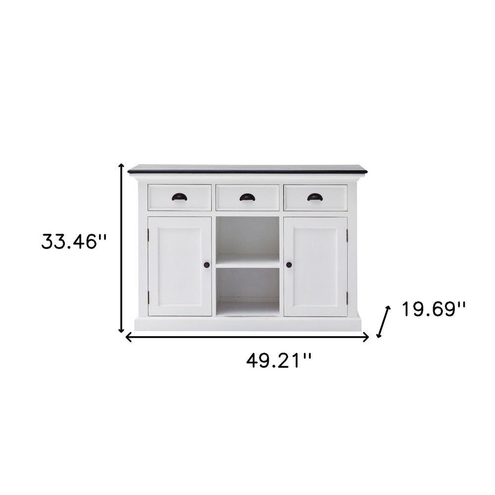Modern Farmhouse Black and White Large Accent Cabinet
