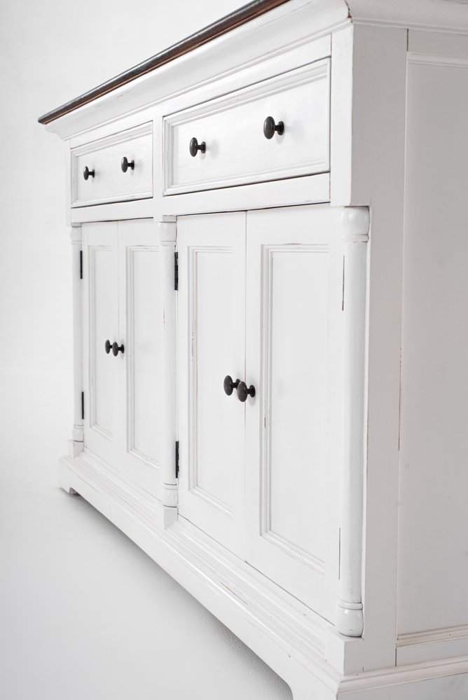 Modern Farm Brown and White Two Door Buffet Server