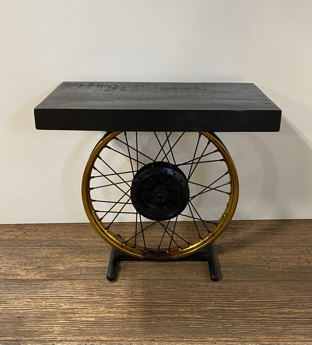 Black Solid Wood End Table - 22-inch