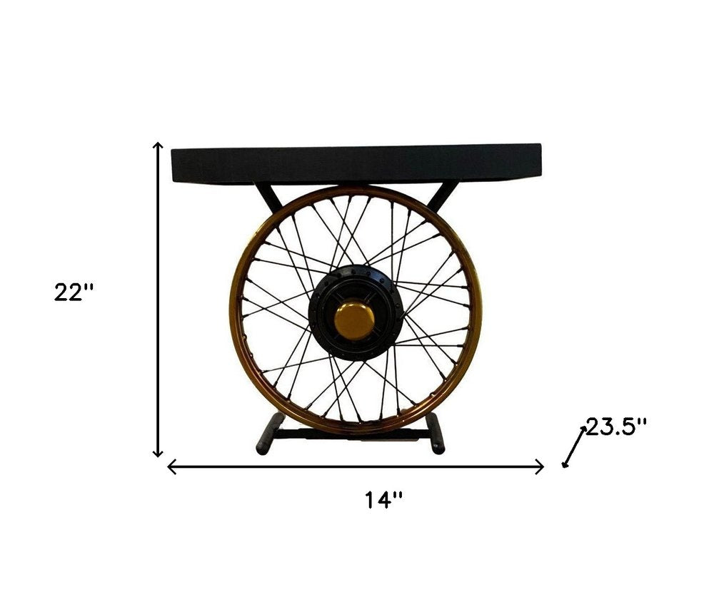 Black Solid Wood End Table - 22-inch